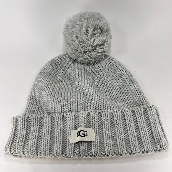 UGG | Accessories | Ugg Pompom Beanie Hat Marled Gray Knit  display picture 1